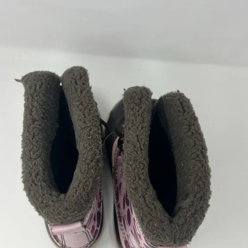 Sorel Yoot Pac Pink Purple Snowflake Waterproof Snow Boots Big Girl Youth Size 4